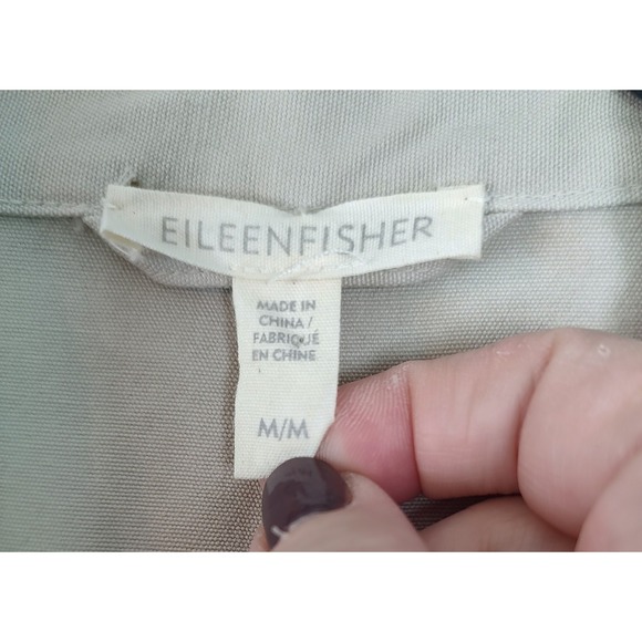 Eileen Fisher Button Front Coat Collared Jacket Tan Neutral Size M - Picture 3 of 9